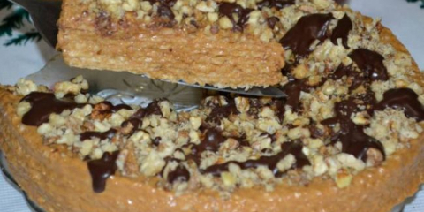 Oplatkový dort s kondenzovaným mlékem (můj fotorecept)